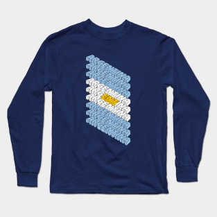 Geometric Argentina type flag Long Sleeve T-Shirt